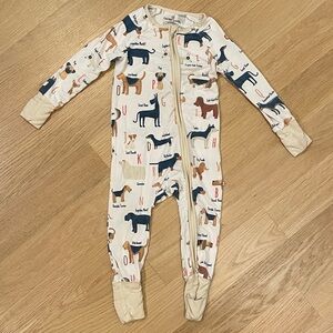 Caden Lane bamboo dog print zipper footie